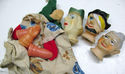 Rare Lot Early Vintage Play Set 3 Hand Puppets sof