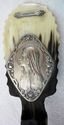 Antique Silver Madonna Bone Holy Water Font Virgin