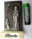 Vintage Pewter Holy Virgin Mary Bernadette Lourdes