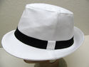 New Classic White Cotton Fedora Unisex  Men's Hat 