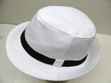 New Classic White Cotton Fedora Unisex  Men's Hat 