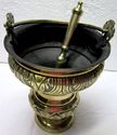 Antique Brass Holy Water Bucket Aspergil Sprinkler