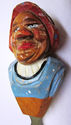 Vintage ANRI Italy Hand Carved Wood Old Funny Woma