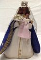 Old Antique Madonna Wax Angel w Child & Lace Figur