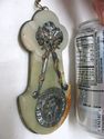 Gorgeous Antique Green Onyx Plaque w Holy Madonna 