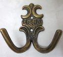 Antique Brass Hat Coat Hanger Ornate Hook  Vintage