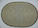 Gorgeous Vintage Italian Gold Brocade Doily Rug Ta