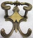 Large Ornate Antique Brass Hat Coat Hanger Ornate 