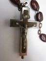 Antique Rosary w Holy Land Relic Olive Seed Beads 