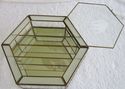 L Vintage Glass Mirrored Curio Cabinet Brass Jewel