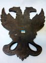 Vintage Wood Carved Relief 2 Headed Eagles Sculptu