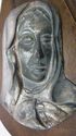 Antique Old Silver Madonna Virgin Mary Plaque Vint