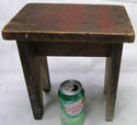 Sweet  Antique Foot Milking Stool Farm Bench Wood 