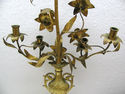 L Antique Gold Flowers Candle Holder Stand Old Ita