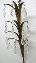 Vintage Gold Italy Tole Metal Flowers Wall Candle 