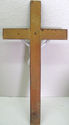 Large Antique Crucifix Wood Wall Vintage Bisque Po