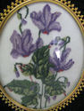 Needlepoint Art Flowers Wooden Frame under Convex 