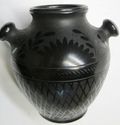 Wonderful Vintage Art Pottery Vase Black on Black 