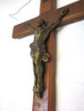 Antique Era Religious Old Wood Crucifix Cross Bron