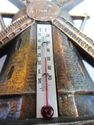  Vintage Thermometer Bronzed metal Dutch Windmill 