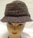 Vintage Tweed Fedora Brittish Mens Walking Hat Med