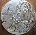 Rare Antique Religious Plaque Lourdes Holy Virgin 