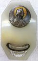 Antique Onyx Marble Madonna Holy Water Font Silver