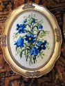 Set 2 Vintage Needlepoint Art Flower Picture Flore