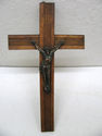 Antique Religious Crucifix Cross Bronze Figure Jes