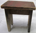 Sweet  Antique Foot Milking Stool Farm Bench Wood 