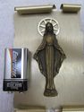 Lovely Vintage Holy Madonna Brass Plaque Old Plast