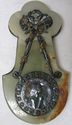 Gorgeous Antique Green Onyx Plaque w Holy Madonna 