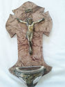 Devotional Antique Cross Crucifix Holy Water Font 