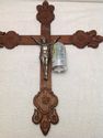 ExLg Old Antique Crucifix Wood Ornate Cross Corpus