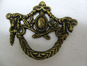 Rare Old Ornate Antique Brass Drawer Pull Escutche