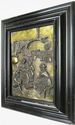 Old Antique Framed Painting  in Repousse Copper Ar