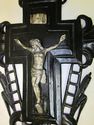 Old Antique Jesus Christ Wood Crucifix Cross Silve