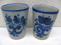 Vintage lot of 2 Antique Grey & Blue Decorated Old