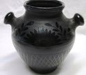 Wonderful Vintage Art Pottery Vase Black on Black 