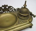 Fine Ornate Victorian Era Antique Solid Brass Inkw