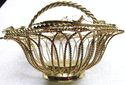 Vintage Italian Tole Gilded Basket 1950 Era Shabby