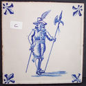 Beautiful Antique Old Salvage Delft Blue Tile Vint