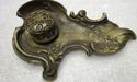 French Antique Ornate Victorian Bronze Inkwell Let