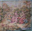 Vintage Romantic Tapestry Goblin Romantic Scene Fa