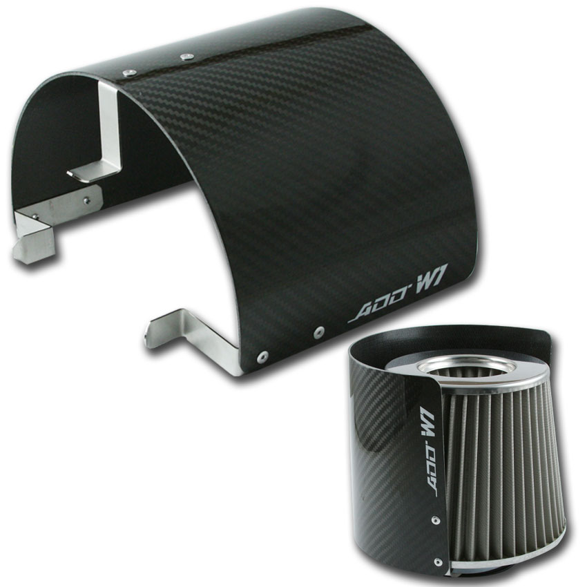 Bright carbon fiber Akozon Air Intake Cone Cover Air Filter Heat Shield