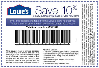 Lowes new homeowner coupon on sale