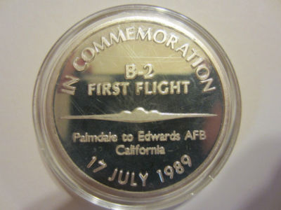 Greentea1995 : 1989 B-2 Commemorative Proof Coin, Edwards AFB CA U.S ...