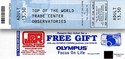 World Trade Center Observatory Ticket Pre 9/11 Adu