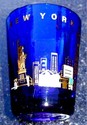 World Trade Center Shot Glass Cobalt Pre 9/11 MT V