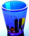 World Trade Center Shot Glass Cobalt Pre 9/11 MT V